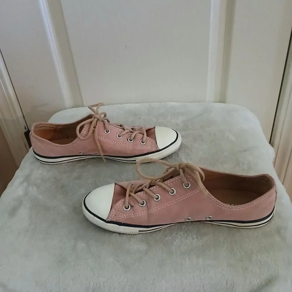 Converse Chuck Taylor All Star pink low top lace-up sneakers 8.5 soft girl basic
